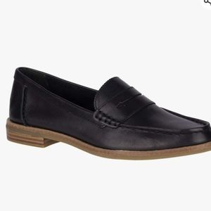Sperry seaport penny loafers - black leather